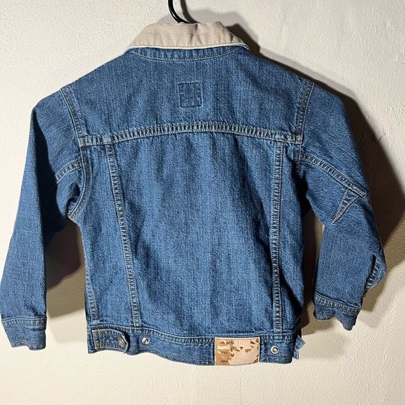 Jacket Gap Sz XS Blue Denim Jacket w Corduroy Collar Snap closure - Picture 4 of 4